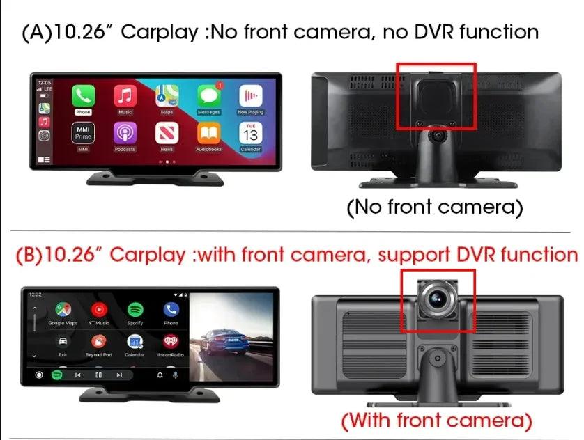 Câmara de Painel SRNUBI 10.26" com Retrovisor, CarPlay, Android Auto e DVR 4K